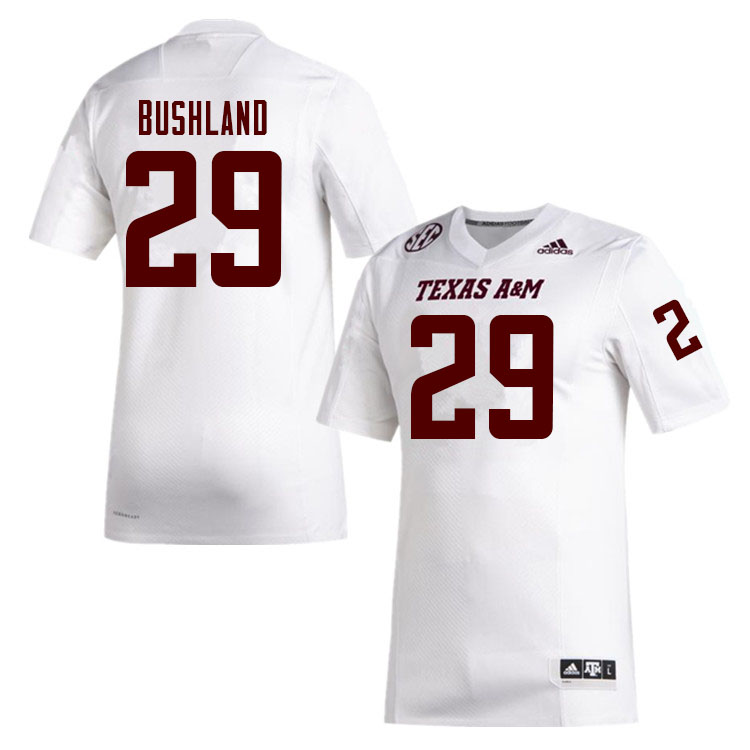 Men #29 Daniel Bushland Texas A&M Aggies College Football Jerseys Sale-White